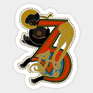 Dark Angel Letter Z Blue Sticker